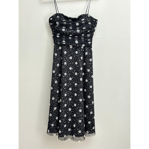 Tulle Mesh Polka dot Midi A-line Cocktail Party  Event Evening Dress Size 12 - Picture 1 of 8